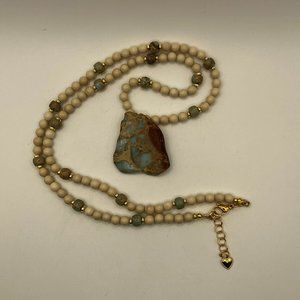 Jasper Aqua Terra Jasper Large Pendant 30 inch Necklace Handmade New